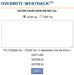 Overnite Express Web Tracking